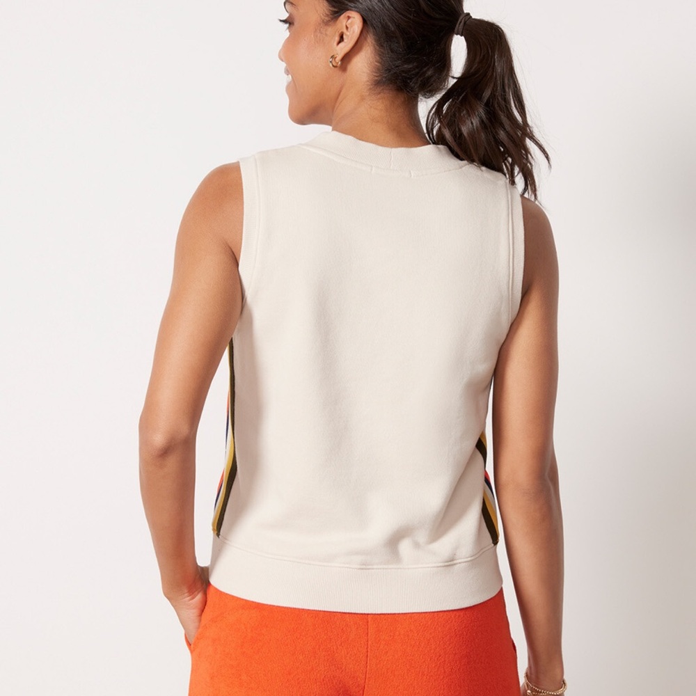Evereve Cream Sleeveless Top with Multicolor Stripes - Picture 3 of 8